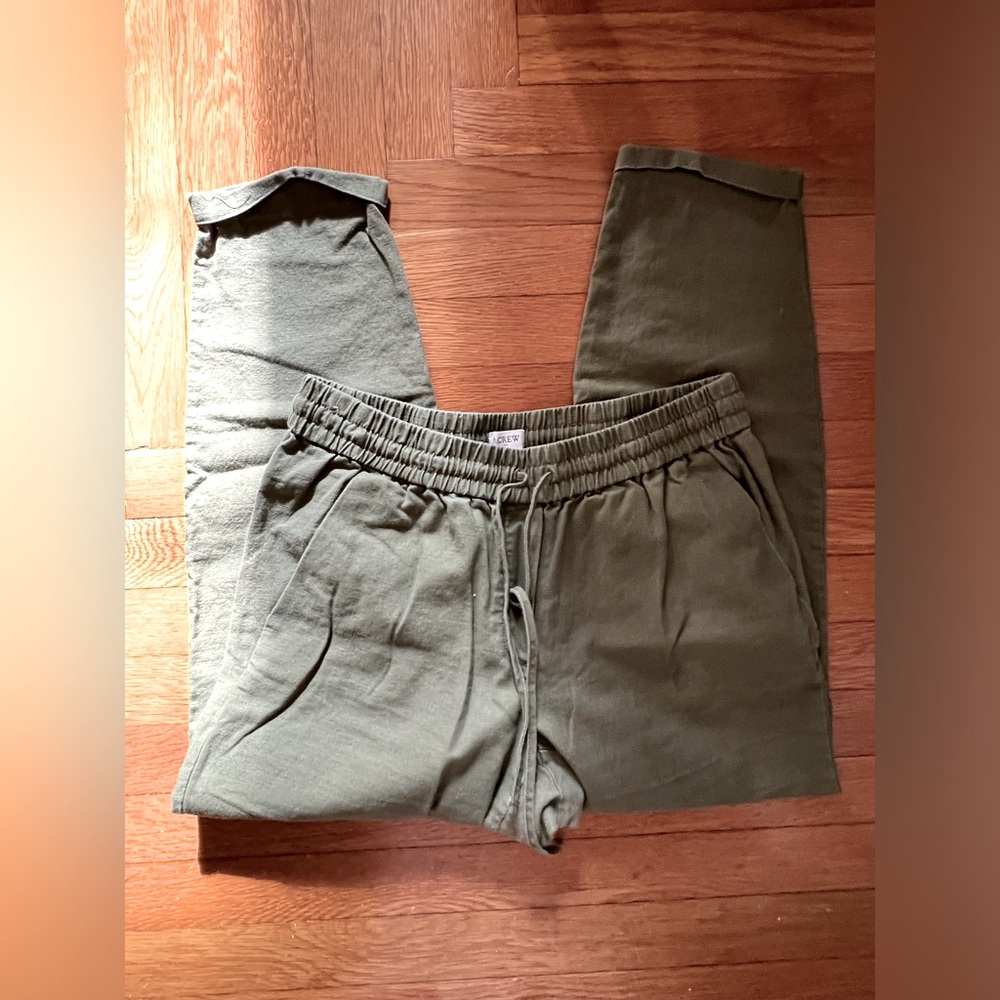 JCrew Olive Green Drawstring Pant, Sz 6